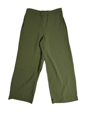 J.Crew Jamie Wide Leg Pants Womens 12 Green Elastic Waist Minimalist Chic NWT
